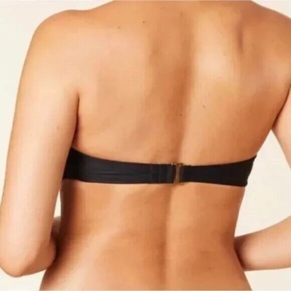 Andie The Scala Swim Bikini Top Bandeau Women's Small Espresso Brown Minimilist - Picture 9 of 9